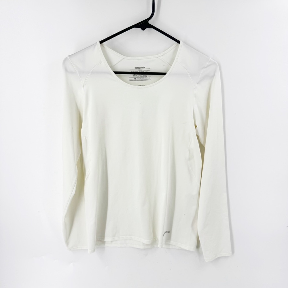 ✅ PATAGONIA Women's BASE LAYER White Long Sleeve Top SIZE SMALL